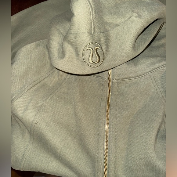 Lululemon Scuba Oversized 1/2 zip full length hoodie Bayleaf/Gold - Picture 7 of 8